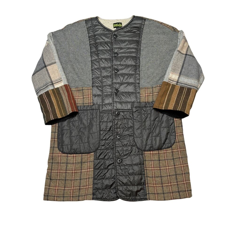 SUAY Sew Shop Upcycled Patchwork Jacket Size 2/Mdium Quilted Duster